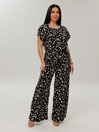 Женский костюм К-229(Шт) / Черный (узоры)