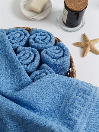 Полотенце махровое г/к Узбекистан 380 гр/м2 / 012-голубой