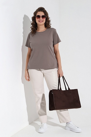 Женская футболка Базис-4 / тёмно-бежевый