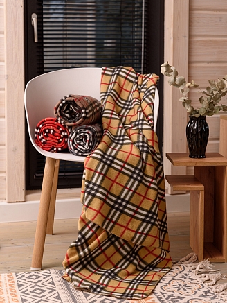 Плед флисовый арт. ПФ130 / Желтый, охра