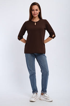 Кофта женская из футера Анфиса / Шоколад