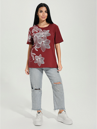 Женская футболка Лирика / Бордо