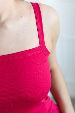 Женский топ из рибаны / Малиновый