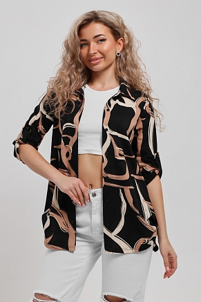 Женская рубашка 53030 / черно-бежевый