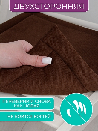 Комплект квадратных подушек на стул с завязками (4 шт.) арт. PKK / Коричневый