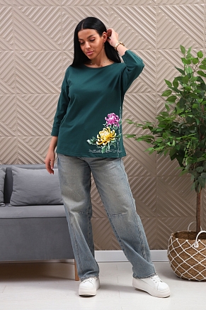 Женская туника 29537 / изумрудный