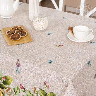 Скатерть рогожка / Пионы