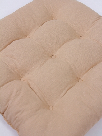 Комплект подушек на стул с завязками (бязь) 2 шт. / Бежевый