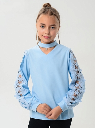 Детский джемпер "Роксана" длинный рукав / Голубой