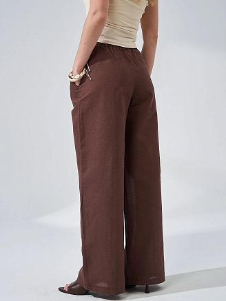 Женские брюки "Льняная палитра" 2473-П/л / Мокко