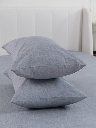 Постельное белье поплин Иваново (без пододеяльника) / Серый