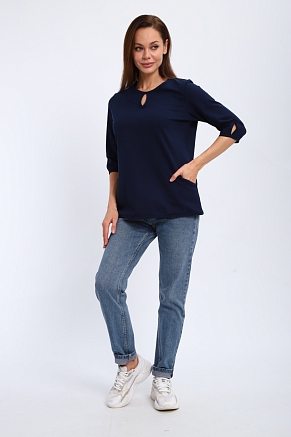 Кофта женская из футера Анфиса / Темно-синий