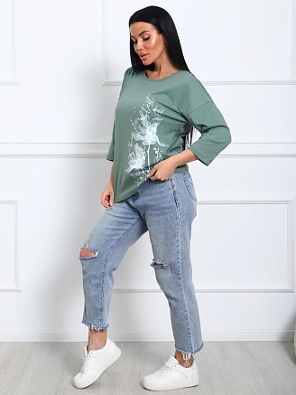 Женская футболка Амели / хаки