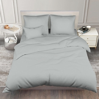 Постельное белье поплин гладкокрашеный / Ледниковый серый