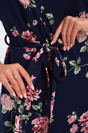 Женский халат вискоза Венера / Розы макси