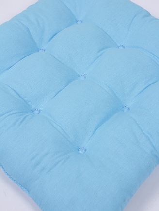 Комплект подушек на стул с завязками (бязь) 2 шт. / Ярко-голубой