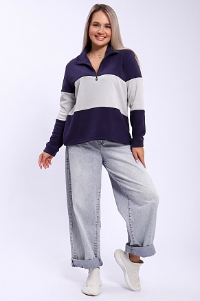 Женская толстовка КолорБлок 654 / Синий