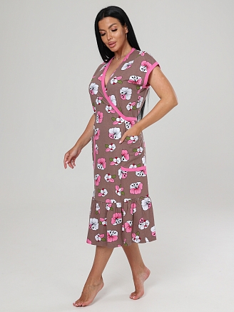 Женский халат Кимоно ХК-671 / Табак розовый