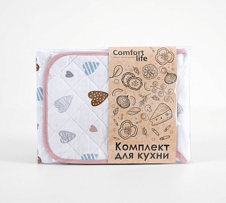 Набор для кухни рогожка 3 предмета / С любовью