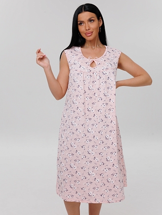 Женская сорочка Сор-85(К) / Розовый (белые цветы)