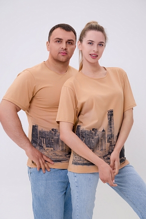 Футболка Город унисекс / песочный