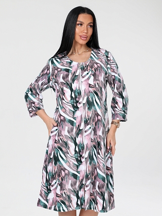 Женский халат Х-80(В) / Брусничный (узоры)