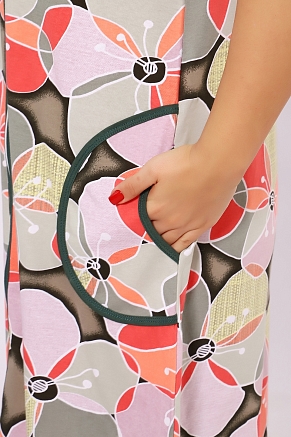 Женский халат Цветы 520 / Зеленый