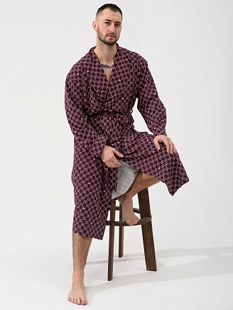 Мужской халат "Люкс" 2441-К / Бордовый