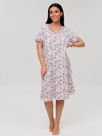 Женская сорочка Сор-41(К) / Брусничный (цветы)