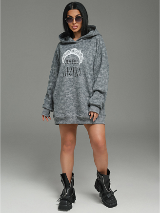 Женское худи Яхонт / Светло-серый варенка