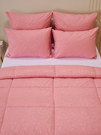 Одеяло всесезонное "Лебяжий пух" микрофибра Узор / Розовое