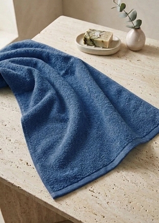 Полотенце махровое Туркмения без бордюра / Темно-синий