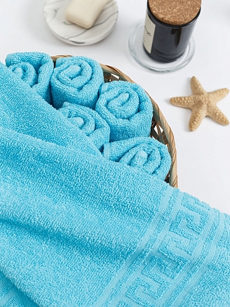 Полотенце махровое г/к Узбекистан 380 гр/м2 / 502-ярко-голубой