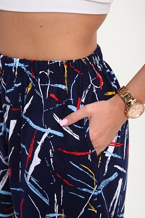 Шорты женские Цветник / Синий макси