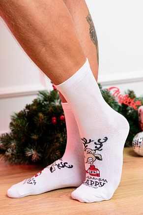 Мужские носки стандарт Бла-бла-бла / белый