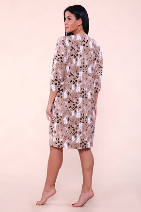 Женский халат 513 / Зайцы, бежевый