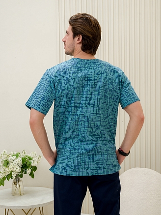 Рубашка медицинская мужская М-286-13368 Поплин