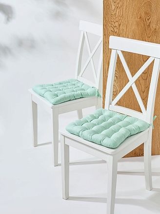 Комплект подушек на стул с завязками (бязь) 16т. / Оливковый