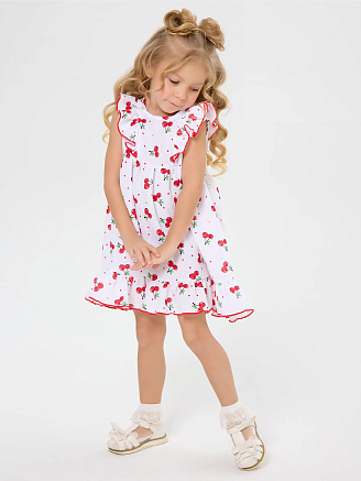 Детский сарафан С-06(М) / вишня/белый