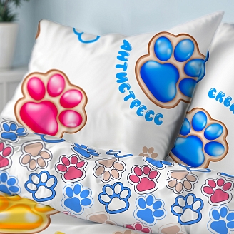 Комплект постельного белья поплин "Волшебная Ночь" / Лапка антистресс