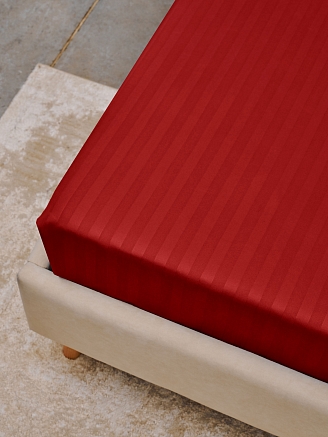 Простыня микрофибра-страйп / Красный