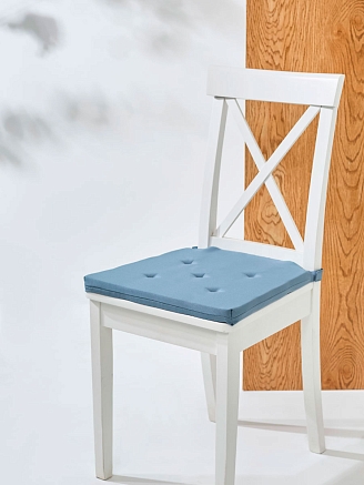 Подушка на стул Юстина / Серо-голубой