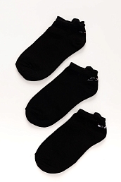 Детские носки ультракороткие Кэт Черные / 3 пары