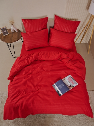 Пододеяльник микрофибра страйп / Красный