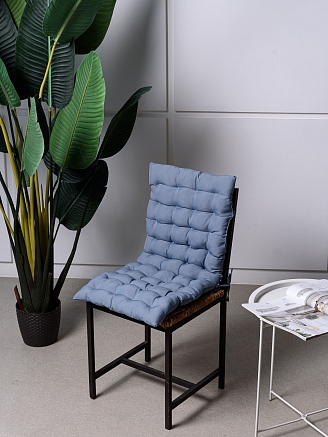 Подушка на стул со спинкой / Светло-серый