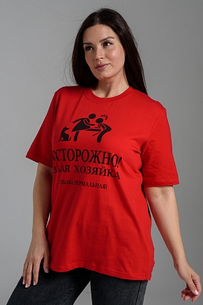 Женская футболка 8552 / красный+злая