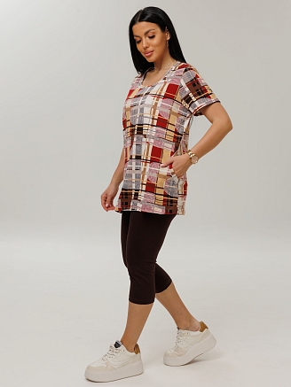 Женский костюм К-230(К+Л) / Коричневый (клетка)