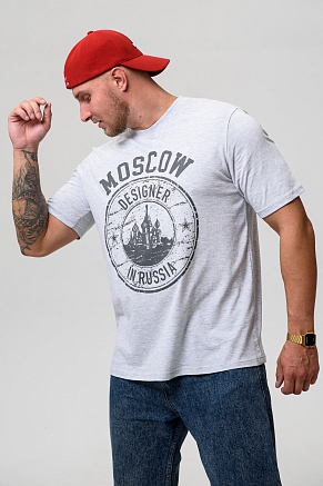 Мужская футболка 8503/1 / серый+Москва
