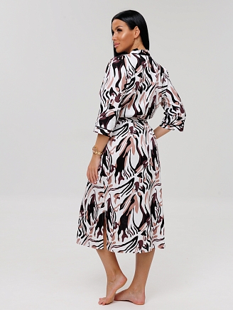 Женский халат Х-146(К) / Коричневый (узоры)