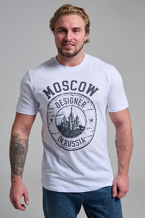 Мужская футболка 8503/1 / белый+Москва